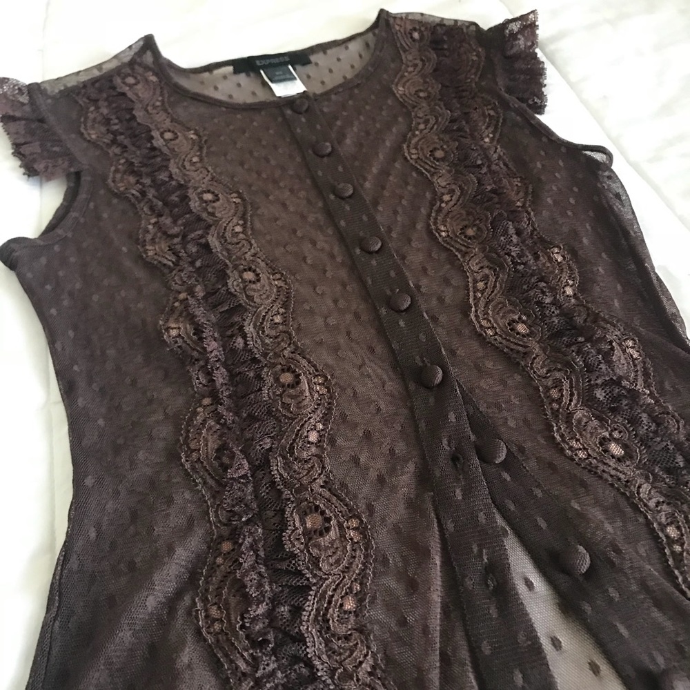 Express NWOT Lace Sheer Top